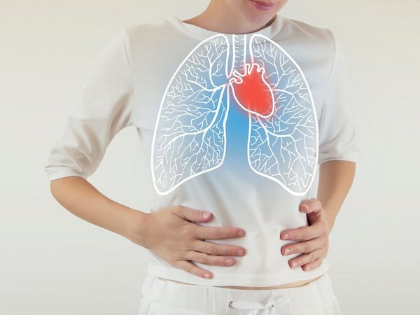 Darstellung einer Person mit Lungenbeschwerden